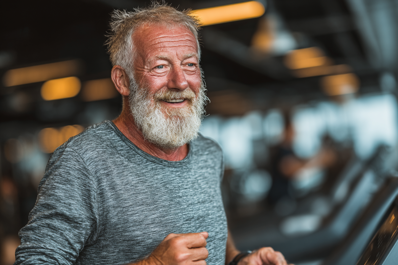 Активні люди старшого віку займаються фізичними вправами